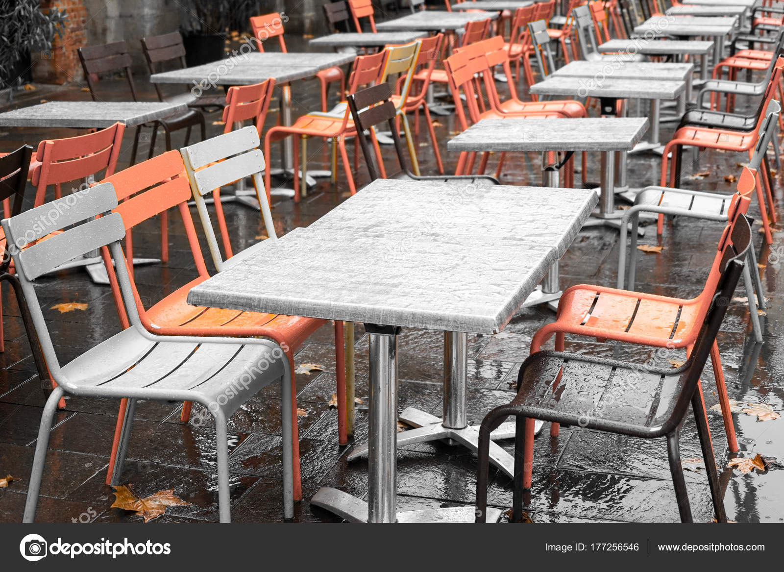 Colored Chairs Tables Coffee Shop Stock Photo C Omeryontar
