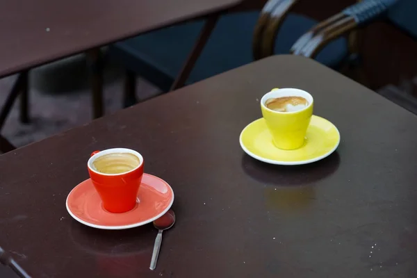 Colorful Coffee Cups Ofter Drink Coffee — Stock Photo, Image