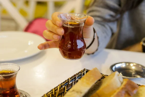 Traditionelles Türkisches Frühstück Und Türkischer Tee — Stockfoto