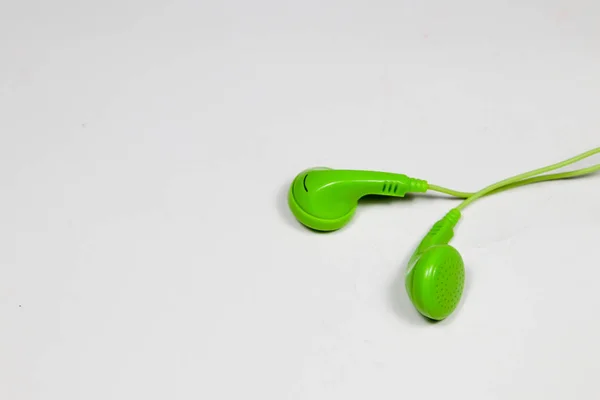 Hadphone Verde Para Música Aislada — Foto de Stock