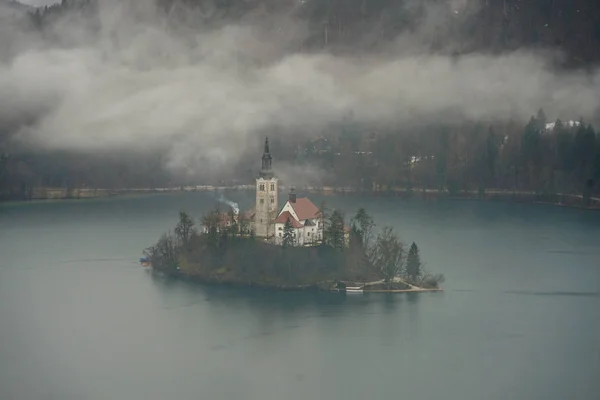 Bled Lake Bled Lake Island Views Old Town — Stock Photo, Image