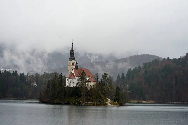 Bled Lake Bled Lake Island Views Old Town — Stock Photo, Image