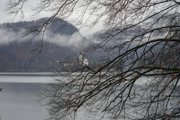 Jezioro Bled Jeziora Bled Wyspa Widoki Stare Miasto — Zdjęcie stockowe