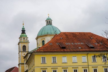 Eski şehir Slovenya ve Ljubljana 'ya bakıyor