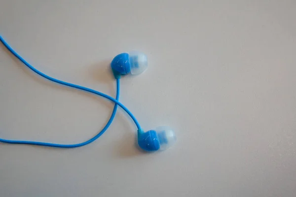 Fone Ouvido Azul Para Música — Fotografia de Stock