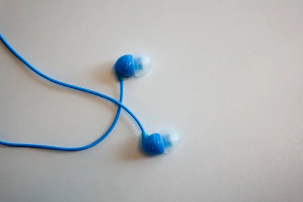 Fone Ouvido Azul Para Música — Fotografia de Stock