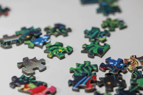 Puzzle Peças Quebra Cabeça Isolados — Fotografia de Stock