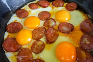 Türk sosis yumurta sabah kahvaltı için