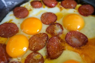 Türk sosis yumurta sabah kahvaltı için