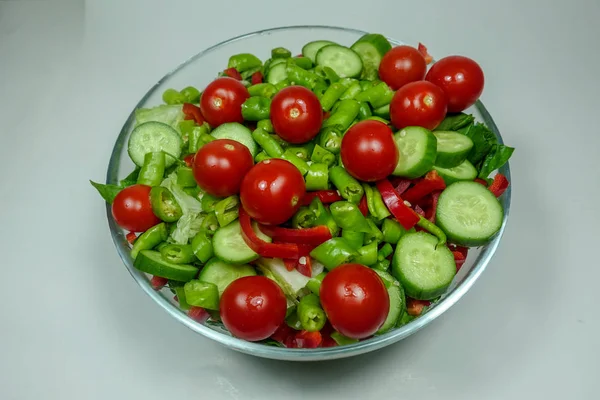 Gemischter Salat Zum Abendessen — Stockfoto