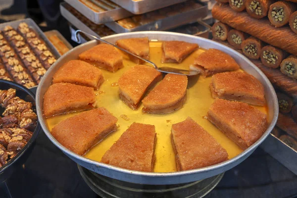 Delicias Postres Turcos Tradicionales Baklava Lokum —  Fotos de Stock