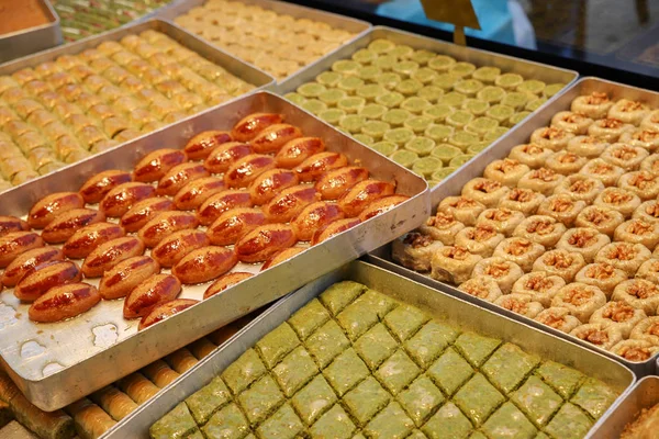 Delicias Postres Turcos Tradicionales Baklava Lokum —  Fotos de Stock