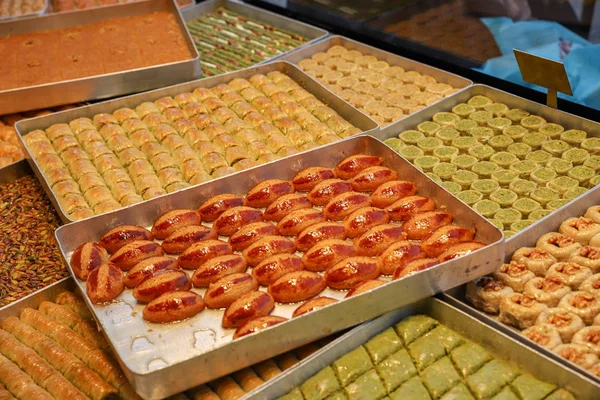 Delicias Postres Turcos Tradicionales Baklava Lokum —  Fotos de Stock