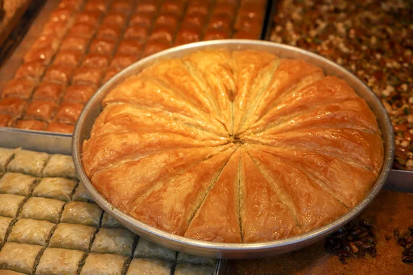 Tradiční Turecké Speciality Dezerty Baklavu Lokum — Stock fotografie