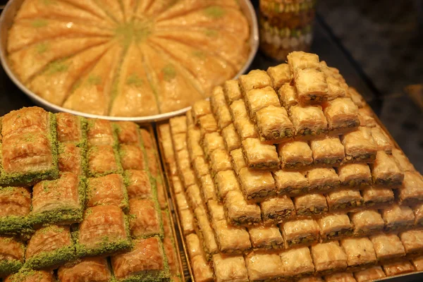Traditional Turkish Delights Desserts Baklava Lokum — Stock Photo, Image