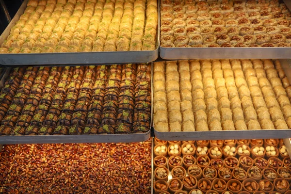 Delicias Postres Turcos Tradicionales Baklava Lokum —  Fotos de Stock