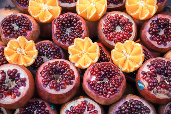 Gemengde Vruchten Oranje Granaatappel Ananas — Stockfoto