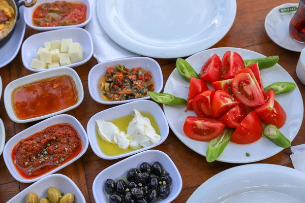 Traditional Turkish Breakfast Breakfast Table — Stock Photo, Image