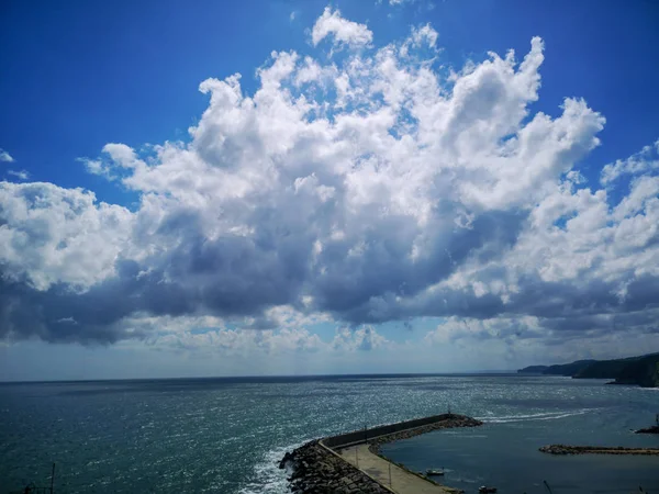 Línea Costera Mar Nubes — Foto de Stock