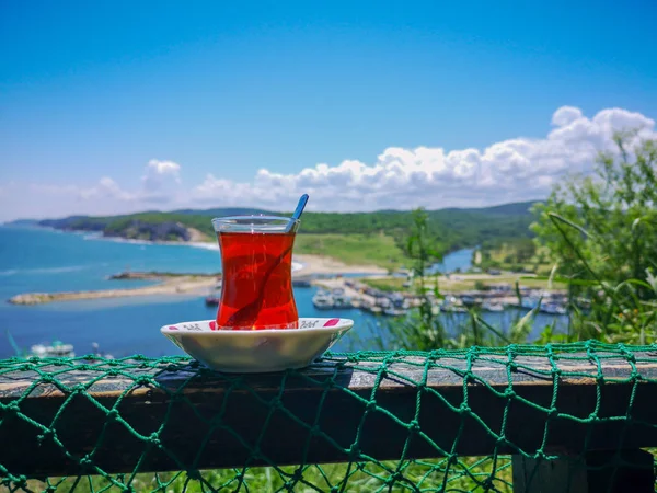 Tradiční Turecká Snídaně Turecký Čaj — Stock fotografie