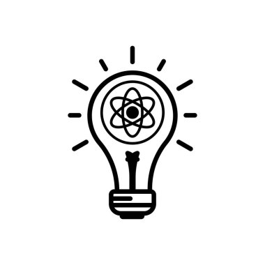 Yenilik çizgisi simgesi. Ampul ve dişli içeride. Kaliteli grafik tasarım elementi. Modern bir işaret. Şablon vektörü tasarla