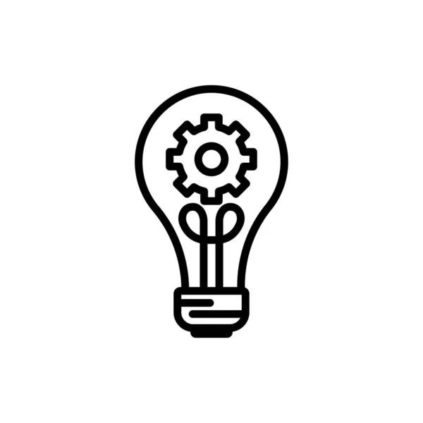 Ikona Řádku Inovací Žárovka Kolečko Uvnitř Prvek Prvotřídního Grafického Designu — Stockový vektor