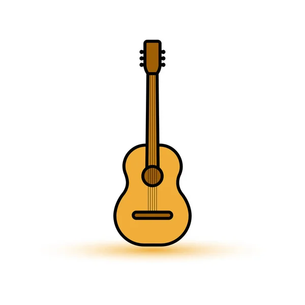 Guitar Flat Icon Design Template Vector — Stock Vector