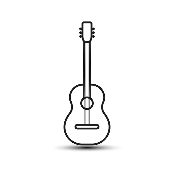 Ikon Garis Gitar Vektor Templat Desain - Stok Vektor