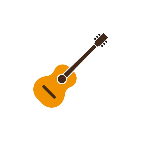 Gitar Ikon Datar Vektor Templat Desain - Stok Vektor