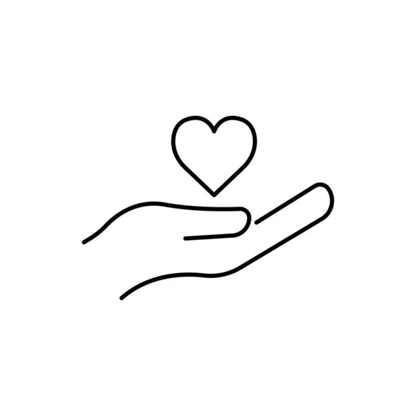 Heart Hand Symbol Design Template Vector — Stock Vector