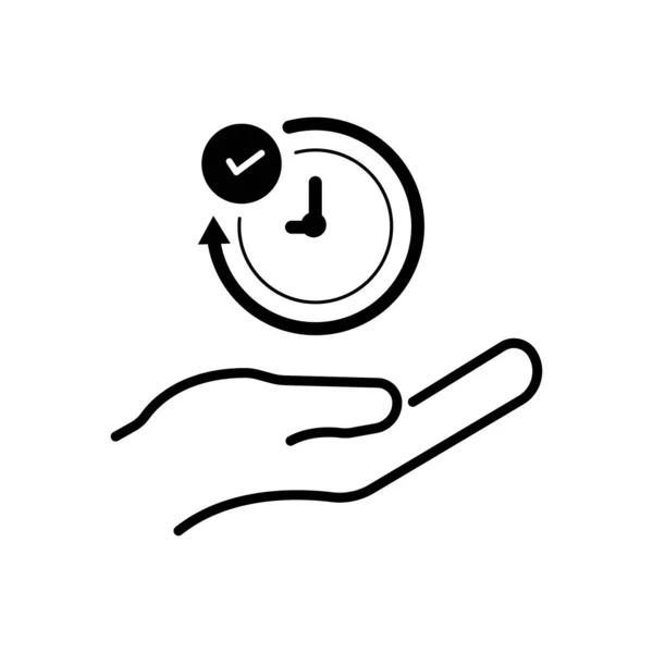 Zegar Symbol Dłoni Ilustracja Zegara Czasu Dostawy Wektor Wzorca Projektu — Wektor stockowy