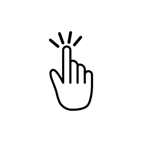 Hand Clicking Line Icon Design Template Vector — Stock Vector