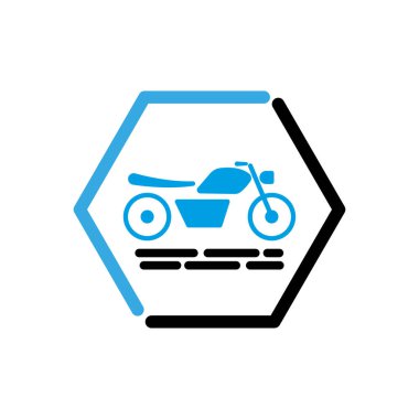 Motosiklet logosu grafiği. Şablon vektörü tasarla