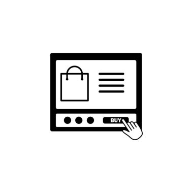 İnternetten alışveriş ikonu. Şablon vektörü tasarla