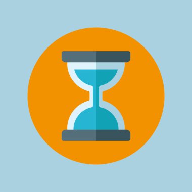 Kum saati düz simgesi. Şablon vektörü tasarla