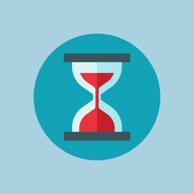 Kum saati düz simgesi. Şablon vektörü tasarla