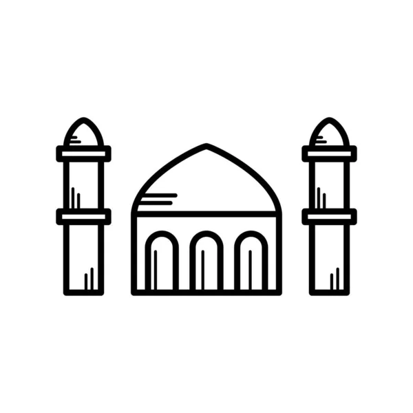 Liniensymbol Der Moschee Designschablonen Vektor — Stockvektor