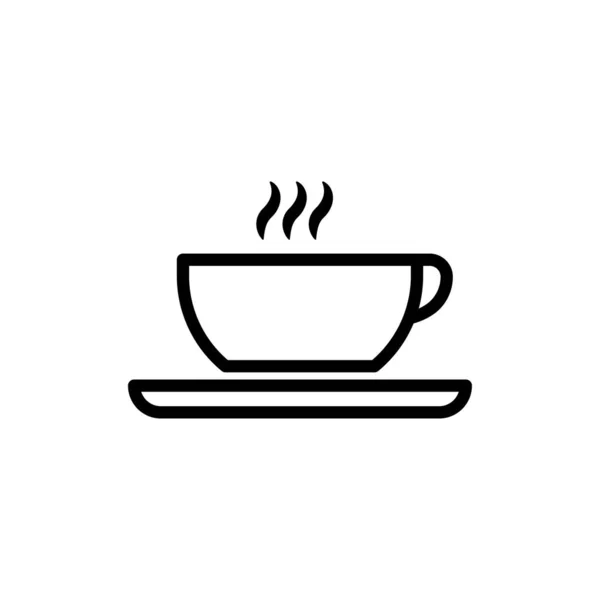 Kahve Fincanı Çizgisi Ikonu Şablon Vektörü Tasarla — Stok Vektör