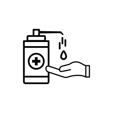 Dezenfektan sıvı sabun çizgisi simgesi ile el yıkama