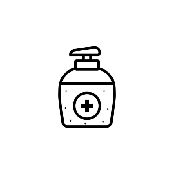 Alcohol Gel Hand Ontsmettingsmiddel Lijn Pictogram Vector Illustratie — Stockvector