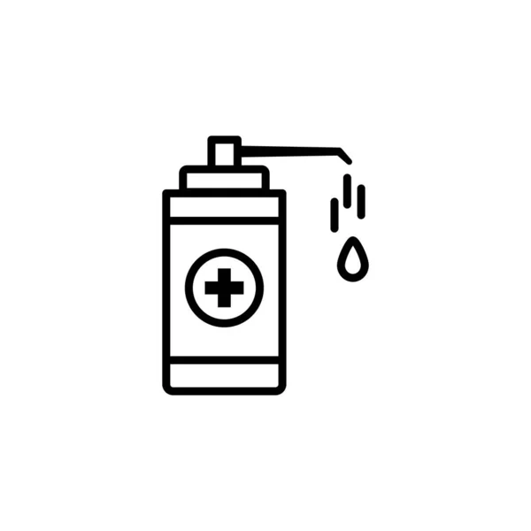 Alkohol Gel Hand Desinfektionsmittel Linie Symbol Vektor Illustration — Stockvektor