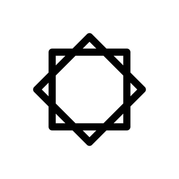 Symbole Islamique Ligne Huit Forme Vectorielle Étoile Point Modèle Vectoriel — Image vectorielle