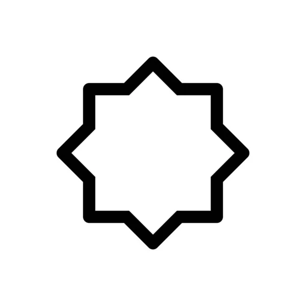 Islamitische Symbool Lijn Acht Punt Ster Vector Vorm Ontwerpsjabloon Vector — Stockvector