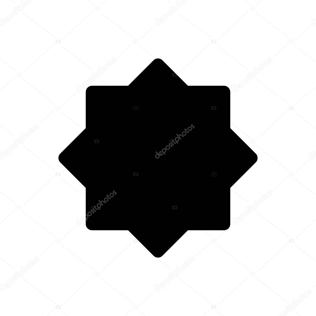 Islamic symbol eight point star vector shape. Design template vector