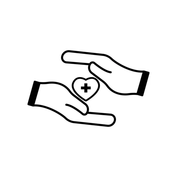 Медицинские Ручные Символы Сердца Вектор Шаблона Проекта — стоковый вектор