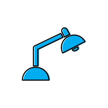 Masa lambası düz simgesi. Şablon vektörü tasarla