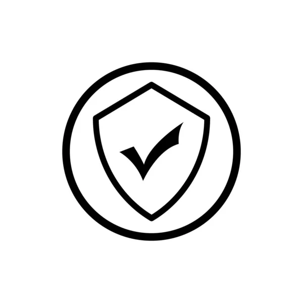 Escudo Ícone Marca Verificação Modelo Vetor — Vetor de Stock