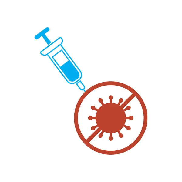 Jeringa Para Uso Médico Vacunación Para Prevenir Enfermedades Vacuna Virus — Archivo Imágenes Vectoriales