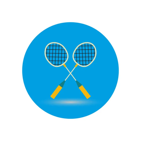 Badminton Raquettes Icône Plate Modèle Vectoriel Conception — Image vectorielle