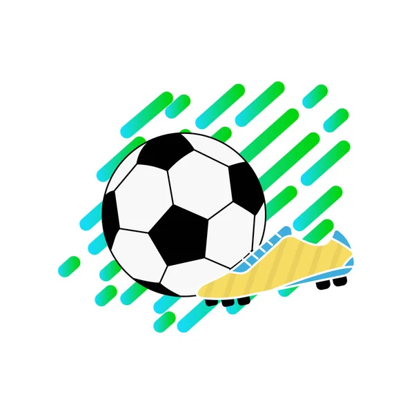 Fußball Ikone Flachen Stil Designschablonen Vektor — Stockvektor